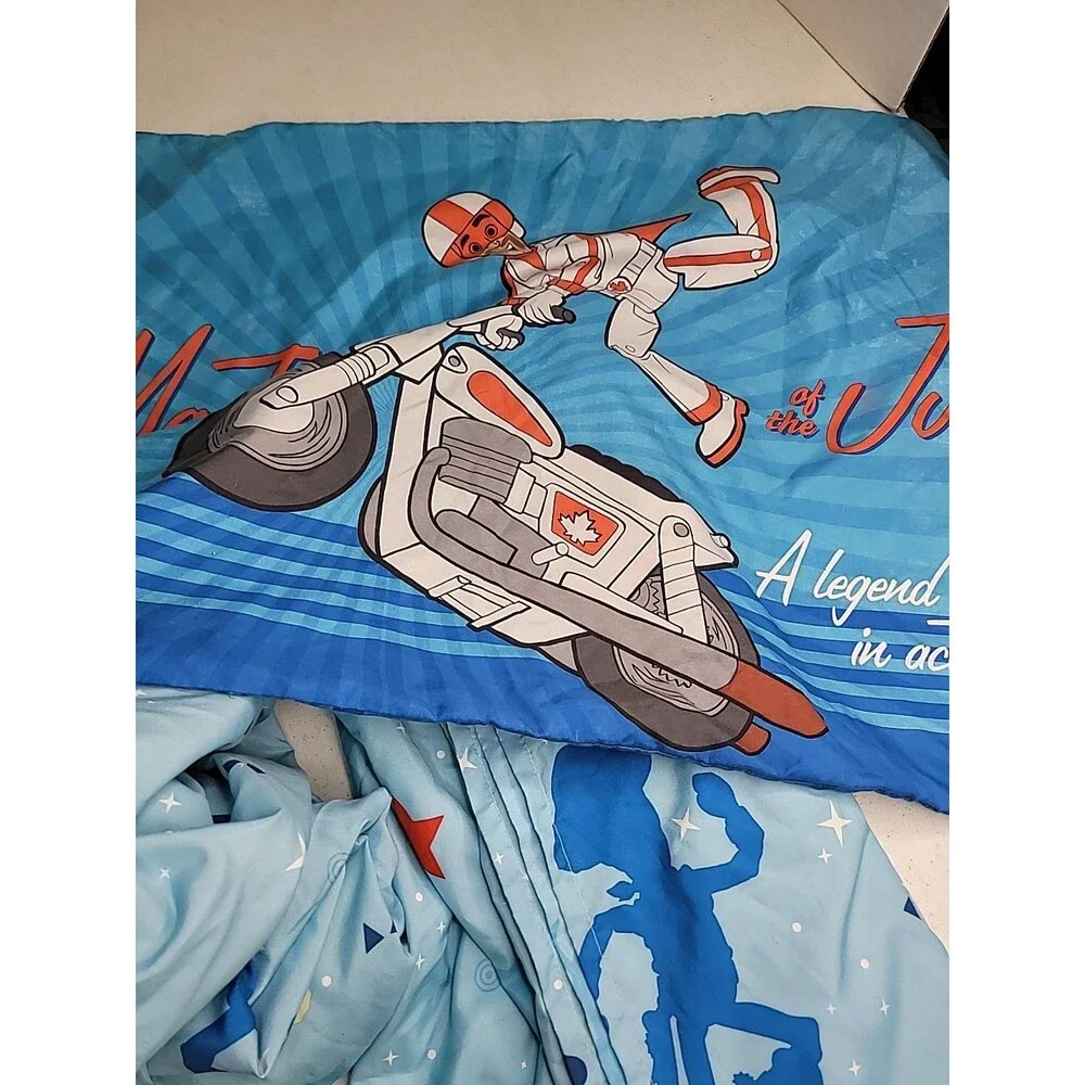 Toy Story 4 Twin Sheet  Blue Fitted and Flat Sheet Plus 1 Pillowcase